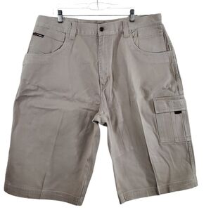 Vtg Fubu Shorts Mens 40 Carpenter Cargo Khaki 14.5” Baggy Hi Rise Wide Leg Jorts